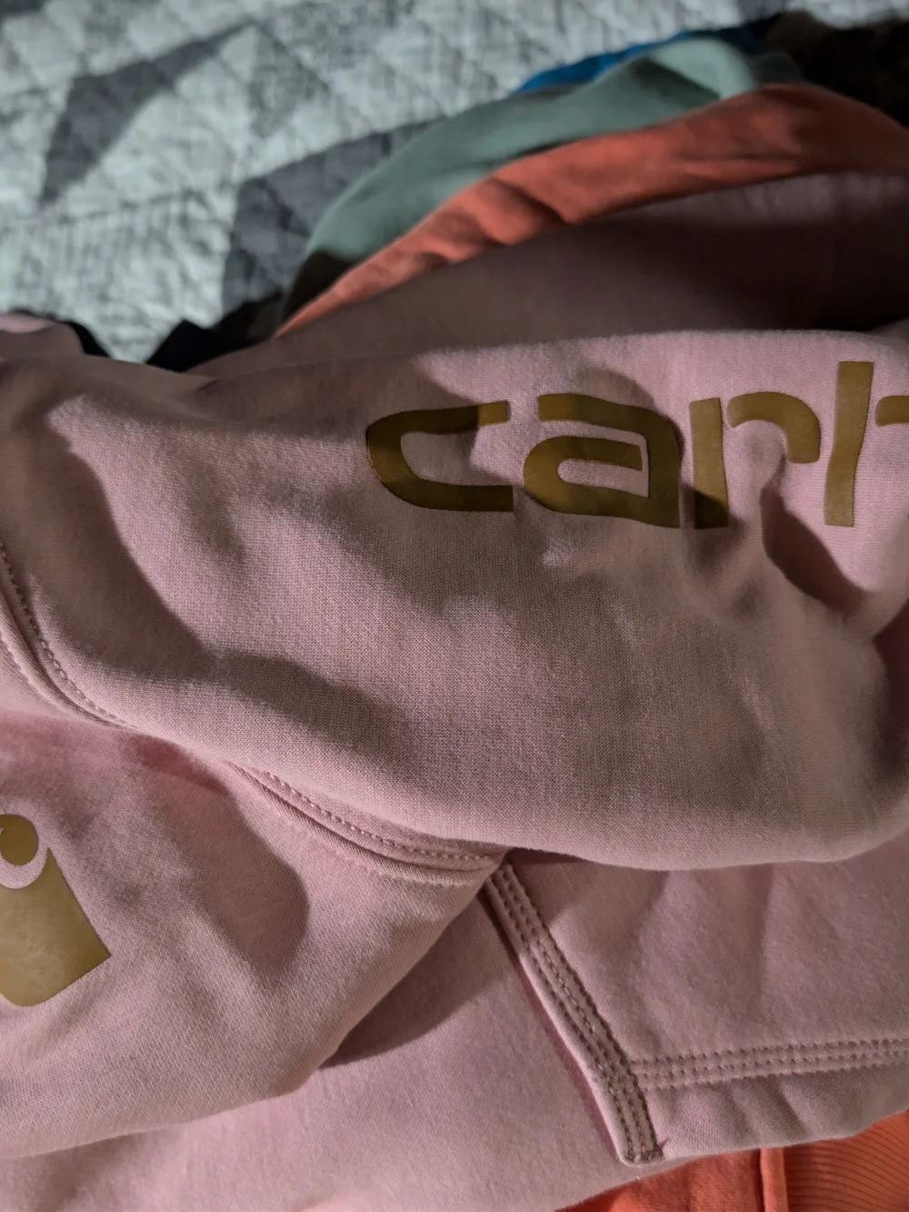 Women's Carhartt Pink Hoodie with Gold Logo